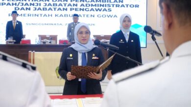 Lantik 124 Pejabat, Bupati Gowa Tegaskan Komitmen Loyalitas dan Profesionalisme