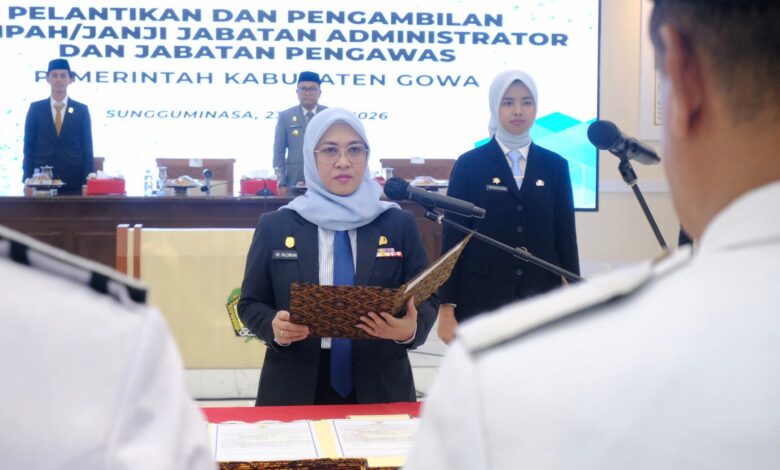 Lantik 124 Pejabat, Bupati Gowa Tegaskan Komitmen Loyalitas dan Profesionalisme