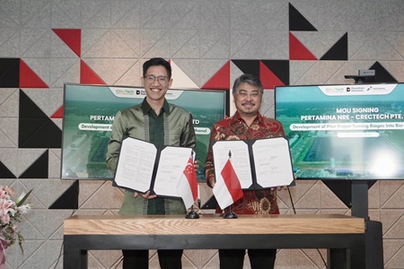 Pertamina NRE Gandeng Crectech Singapura Jajaki Bisnis Biometanol
