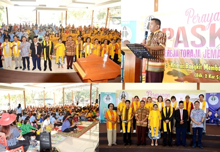 Wakili Wali Kota, Nathan Pagasongan Hadiri Perayaan Paskah Gereja Toraja Jemaat Moria Palu