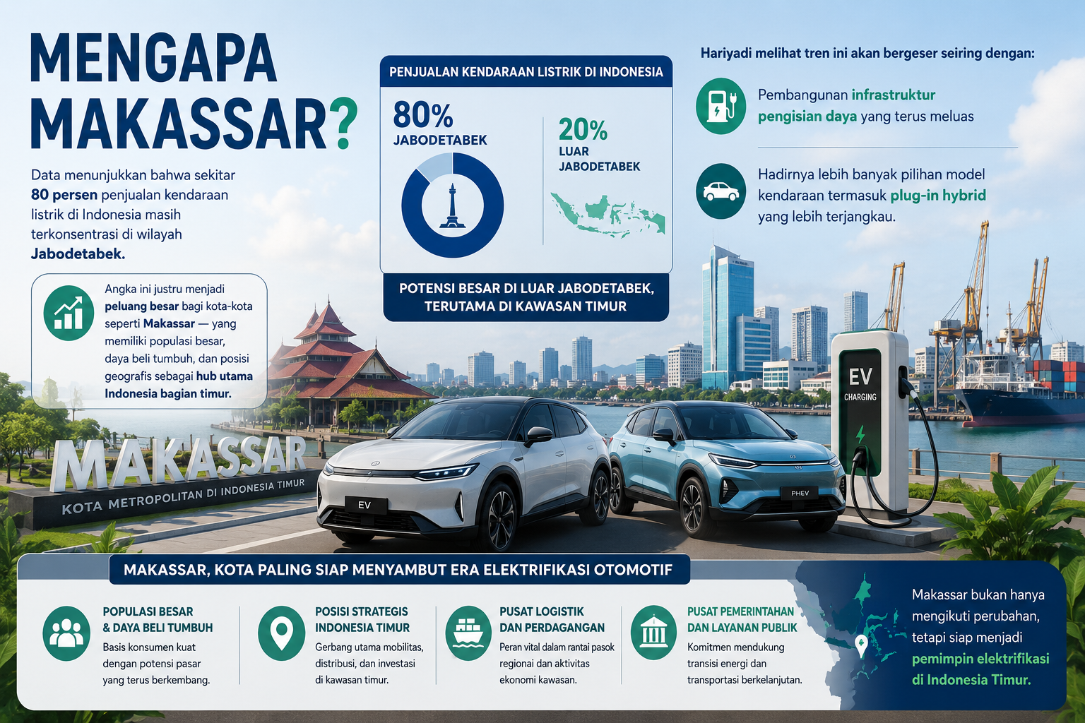 HAKA Auto Karebosi, Wajah Baru Layanan Kendaraan Listrik Modern di Makassar.