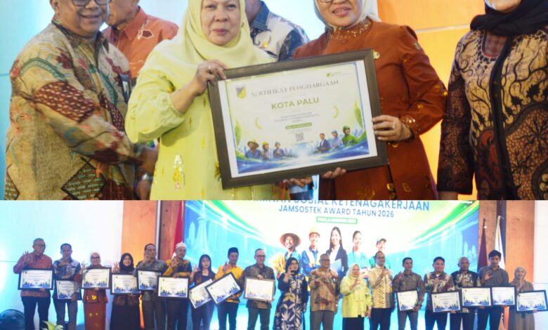 Kota Palu Raih Juara 1 Jamsostek Award 2026 Kategori Pemerintah Kabupaten/Kota