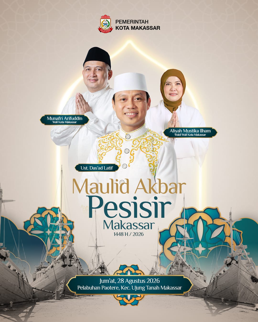 Maulid Akbar Pesisir Makassar Digelar di Paotere 28 Agustus, Ustaz Das’ad Latif Jadi Penceramah