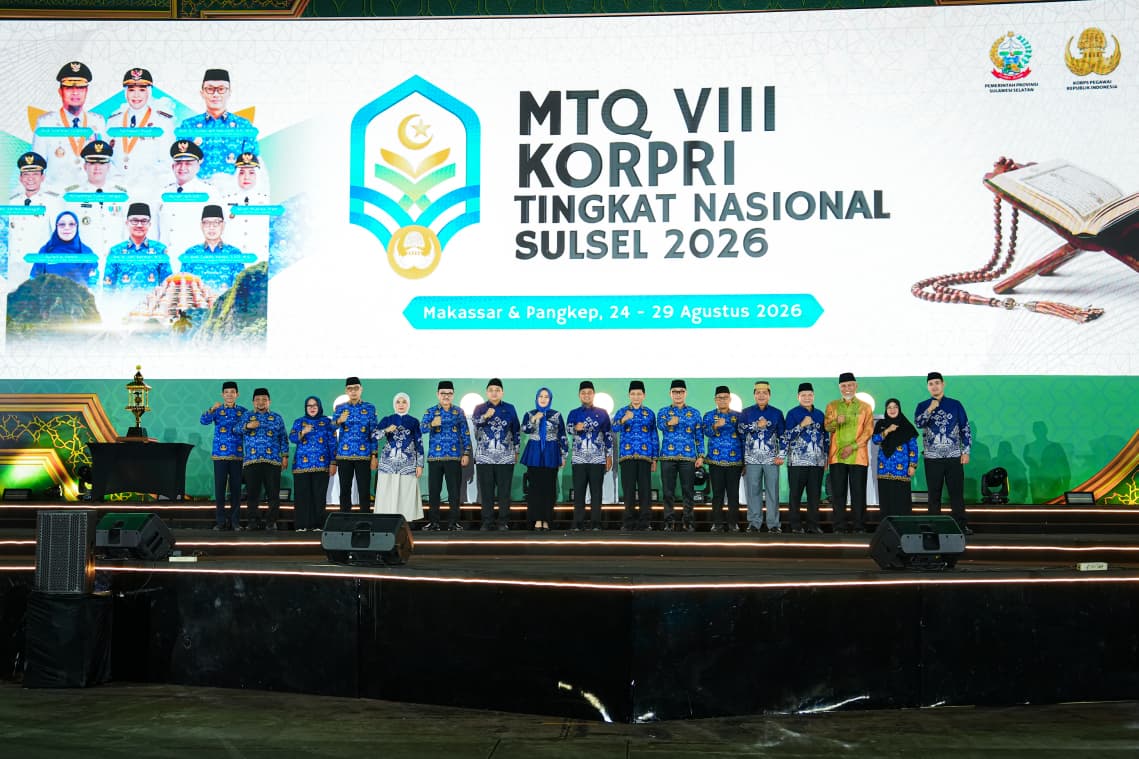 MTQ VIII KORPRI Nasional 2026 Resmi Dibuka Menteri Agama, Gubernur Sulsel Sambut Kafilah