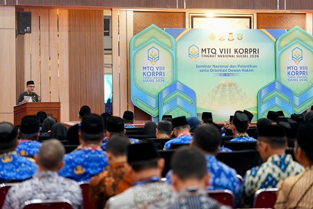 Sekda Jufri Rahman Buka Seminar Nasional dan Hadiri Pelantikan Dewan Hakim MTQ VIII KORPRI