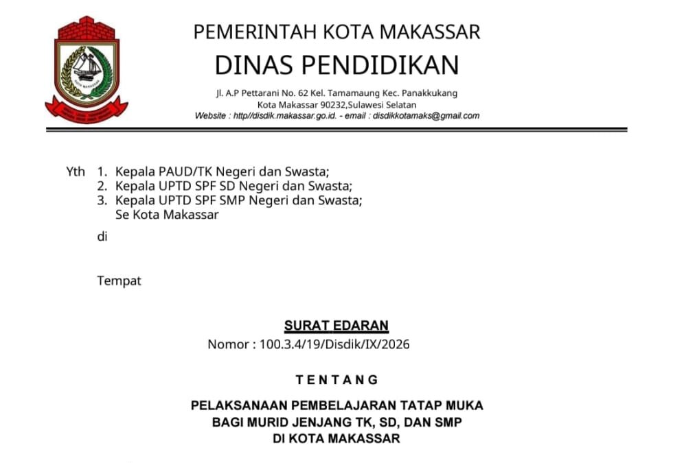 Antrean BBM Mulai Longgar, Disdik Makassar Kembalikan Siswa TK-SMP ke Sekolah Mulai Besok