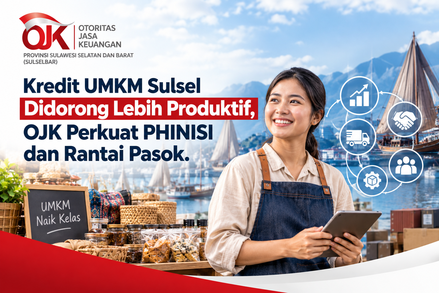 Kredit UMKM Sulsel Didorong Lebih Produktif, OJK Perkuat PHINISI dan Rantai Pasok