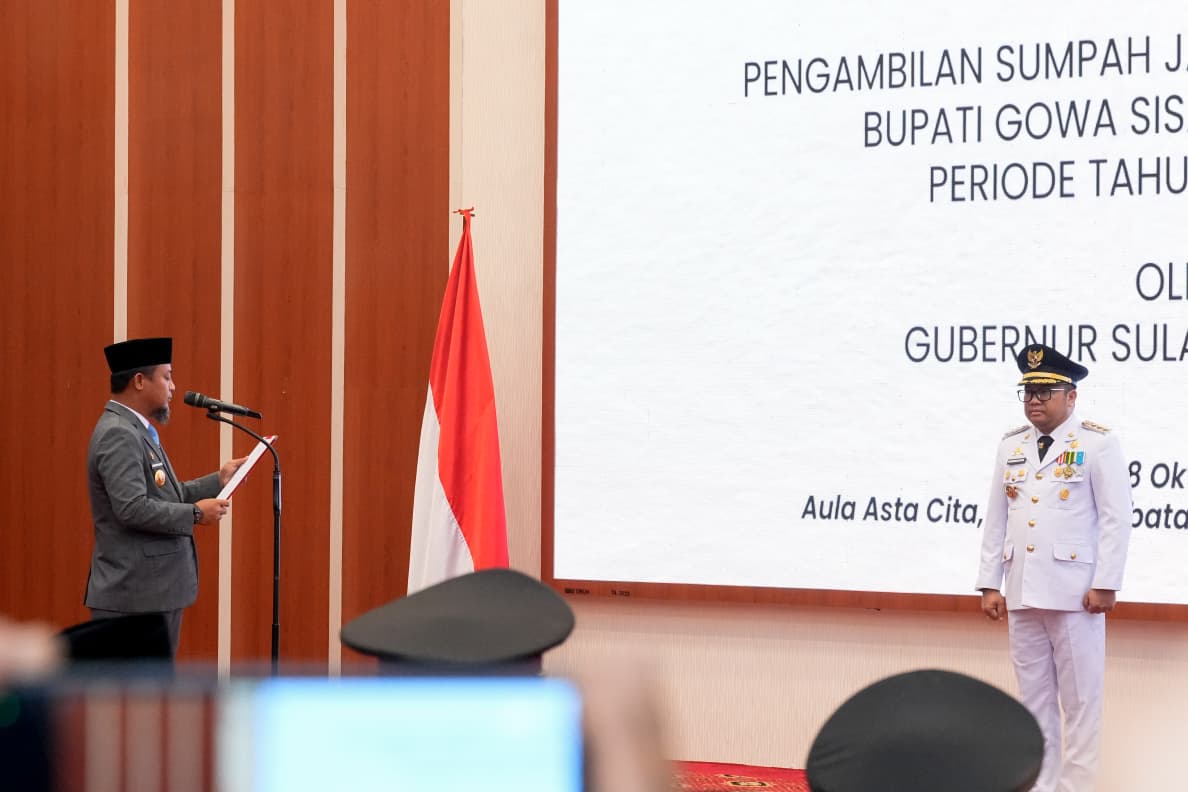Lantik Darmawangsyah Muin sebagai Bupati Gowa, Gubernur Sulsel Tekankan Pelayanan dan Percepatan Pembangunan