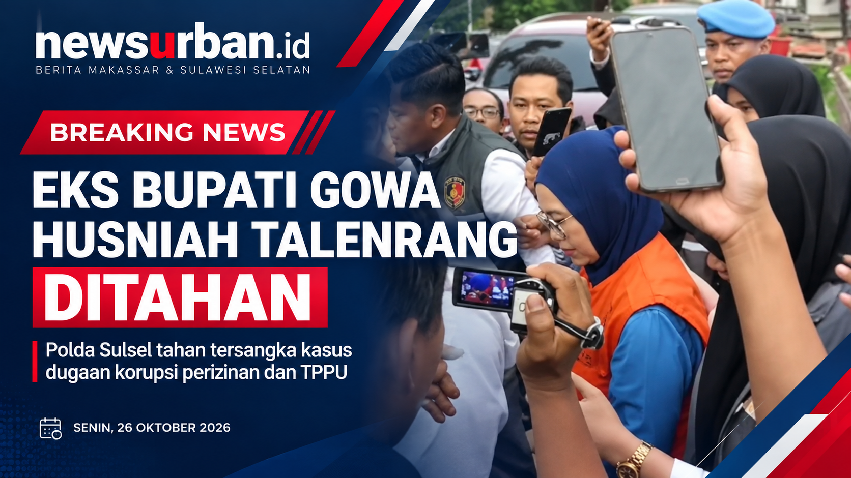 Polda Sulsel Tahan Eks Bupati Gowa Husniah Talenrang dalam Kasus Dugaan Korupsi