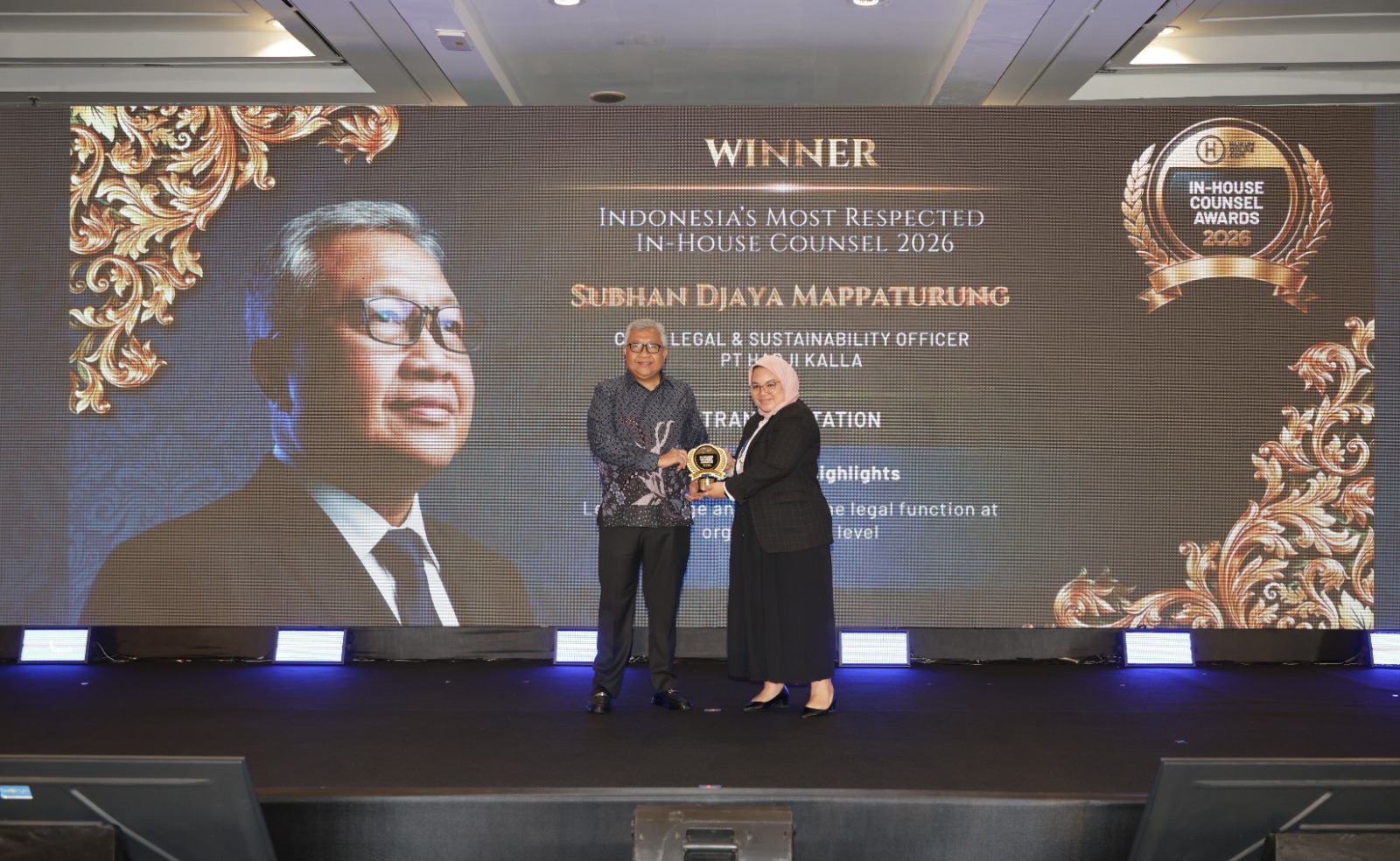 Subhan Djaya Mappaturung Raih Penghargaan In-House Counsel Awards 2026